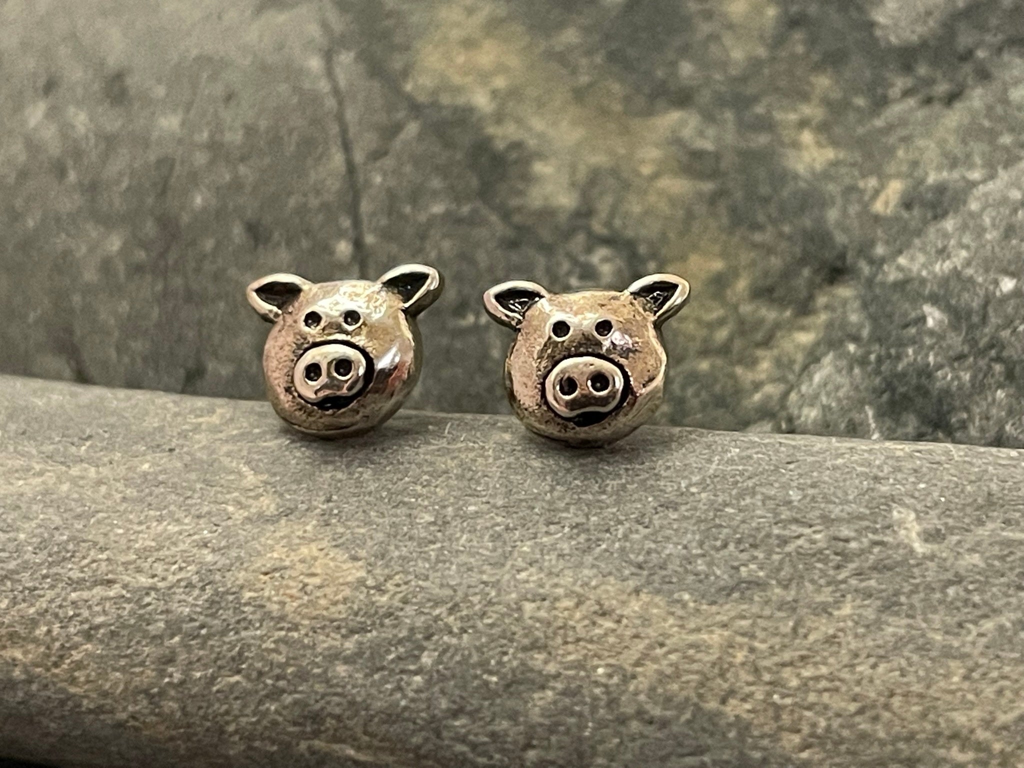 Sterling silver hot sale pig earrings